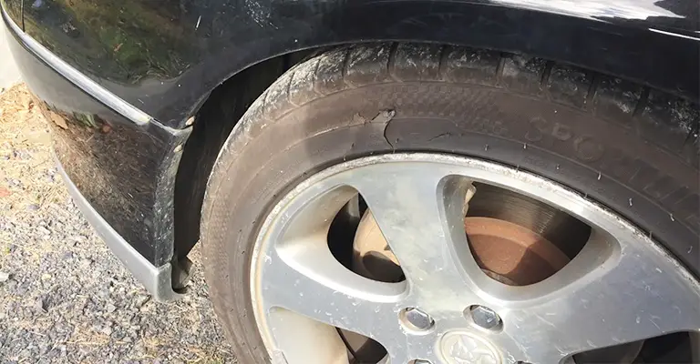 Small Chunk Of Tire Sidewall Missing
